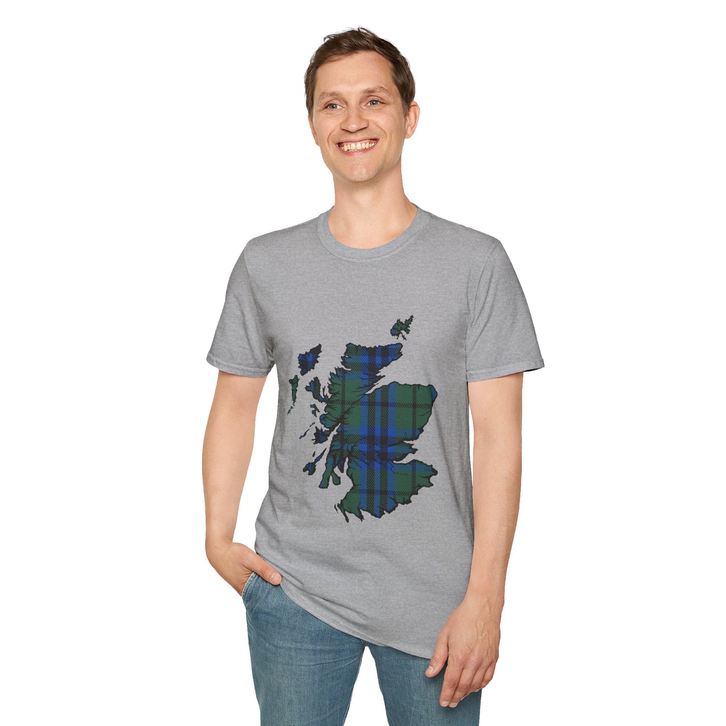 Scotland Tartan Map Softstyle Unisex T-Shirt - Keith Tartan Tee