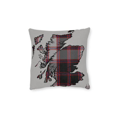 Reversible Square Cushion : Stag / Scotland Map - MacPherson Tartan, Various Sizes