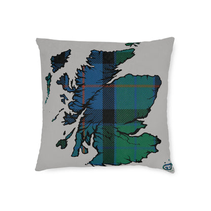 Reversible Square Cushion : Stag / Scotland Map - Flower of Scotland Tartan, Various Sizes