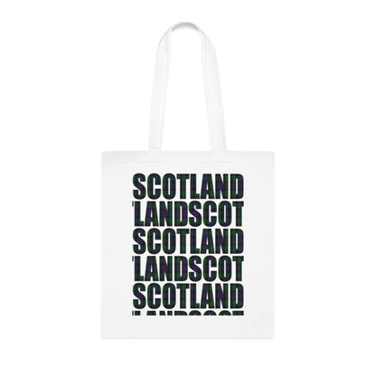 Reversible Scotland Tartan Map Cotton Tote Bag - Argyle Tartan