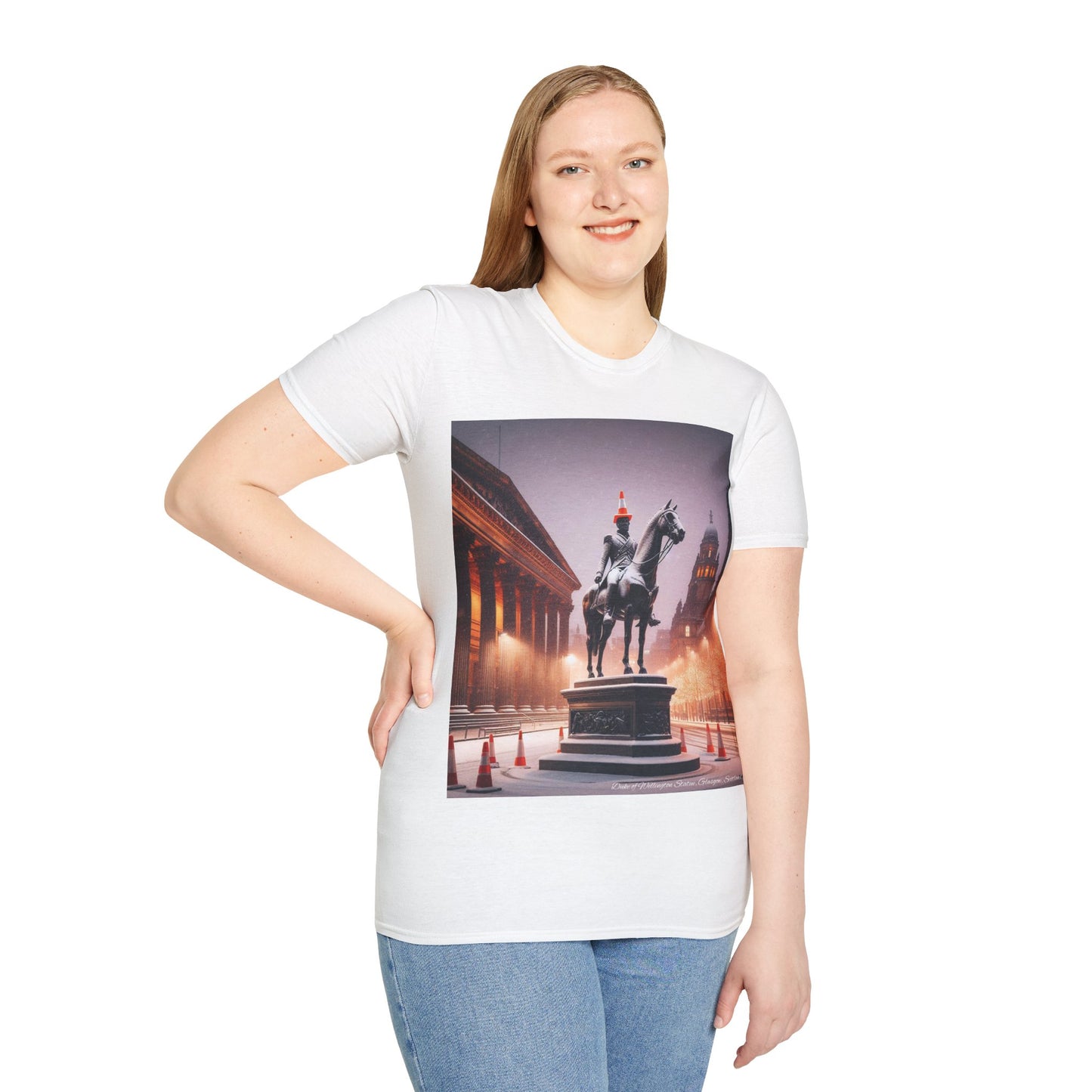 Glasgow Duke of Wellington Winter Softstyle T-Shirt, Unisex Tee, Scotland Shirt, Scottish Landmark, Nature, Scenery, Various Colours