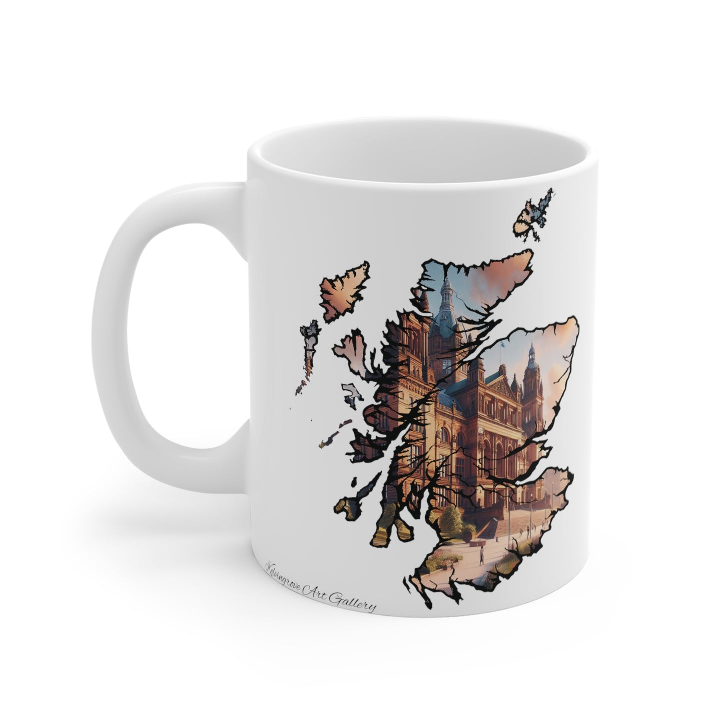 Scotland Map Mug 11oz, Kelvingrove Art Gallery & Museum, Glasgow