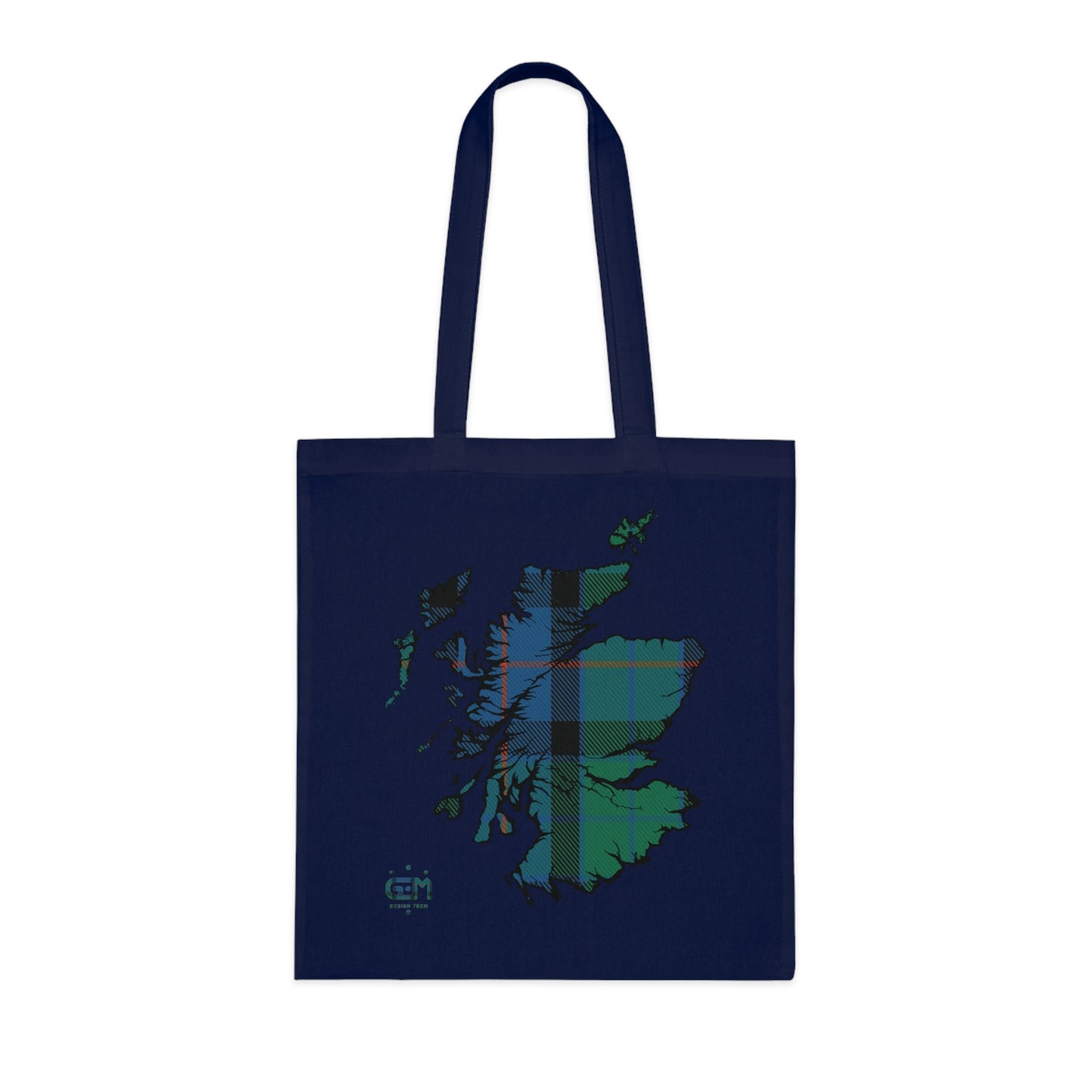 Reversible Scotland Tartan Map Cotton Tote Bag - Flower of Scotland Tartan