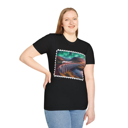 Postcard Glenfinnan Viaduct Art Softstyle T-Shirt, Unisex Tee, Scotland Shirt, Various Colours