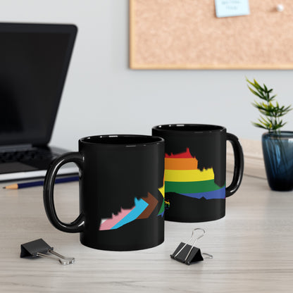 Edinburgh Castle Pride Progress Art Mug, Black