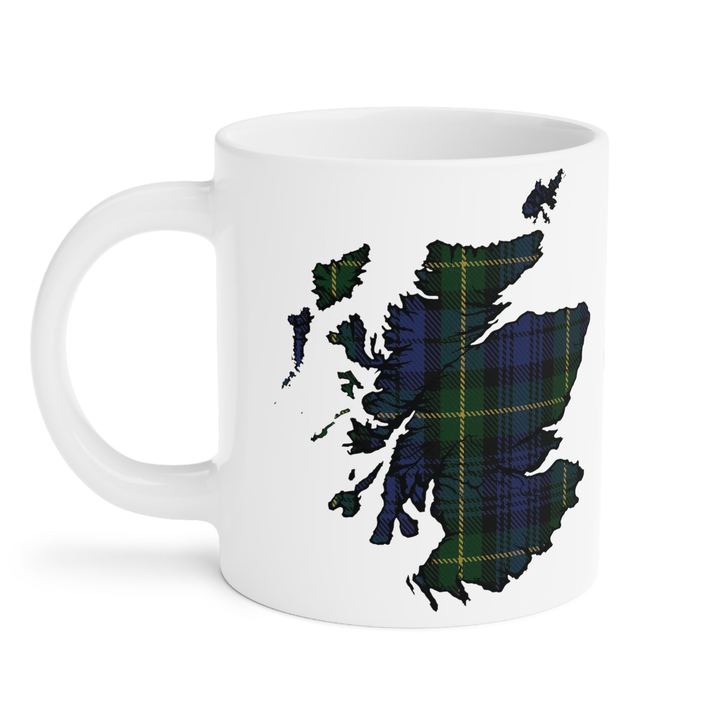 Scotland Tartan Map Mug - Gordon Tartan, Various Sizes