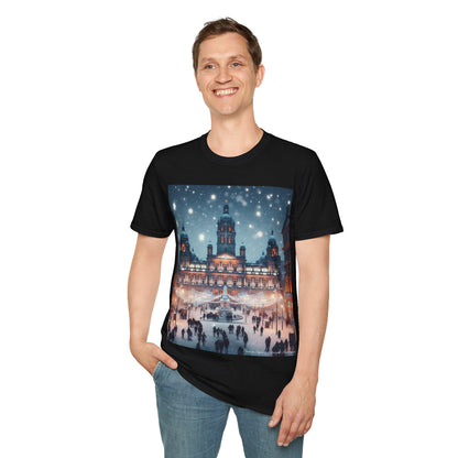 Glasgow George Square Winter Softstyle T-Shirt, Unisex Tee, Scotland Shirt, Scottish Landmark, Nature, Scenery, Various Colours