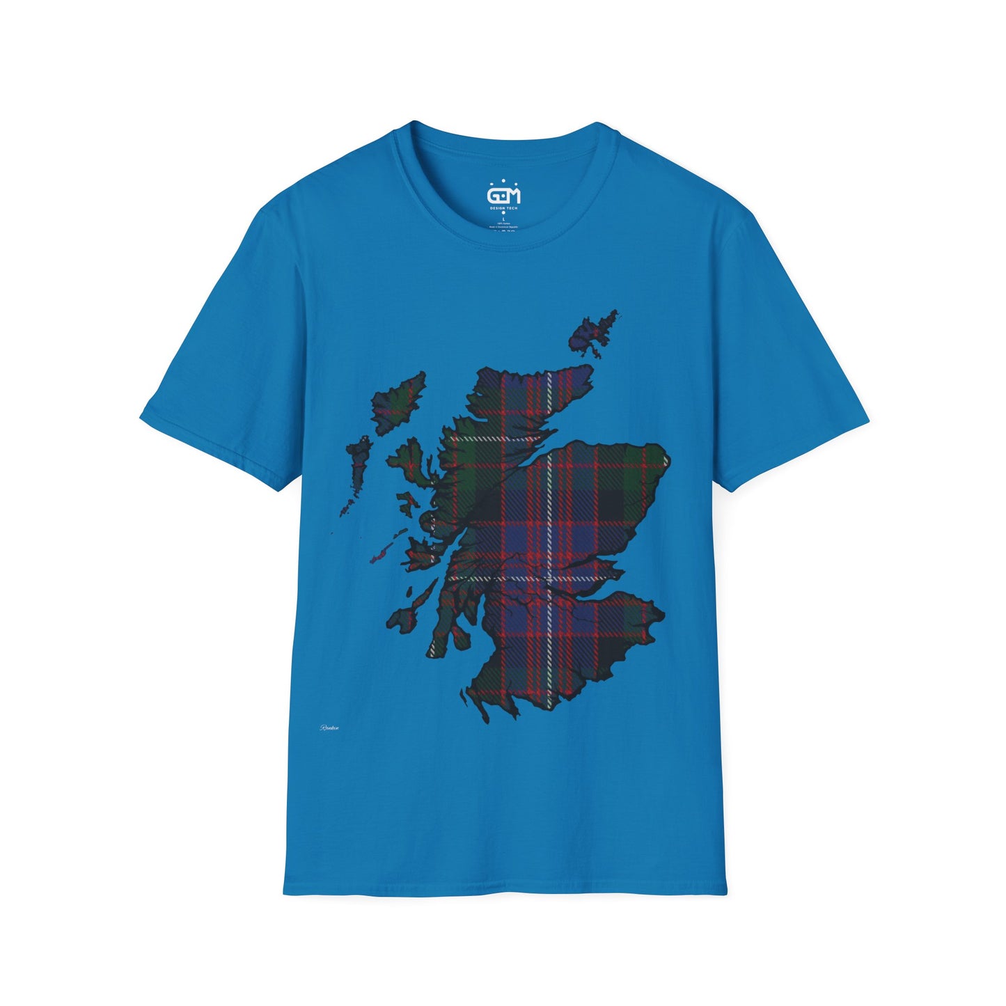 Scotland Tartan Map Softstyle Unisex T-Shirt, Rankin Tartan, Various Colours