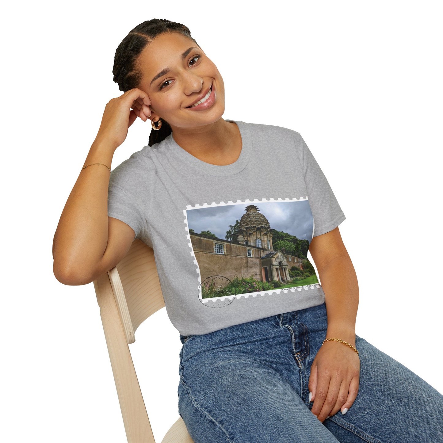 Postcard Dunmore Pineapple Photo Softstyle T-Shirt, Unisex Tee, Scotland Shirt, Various Colours