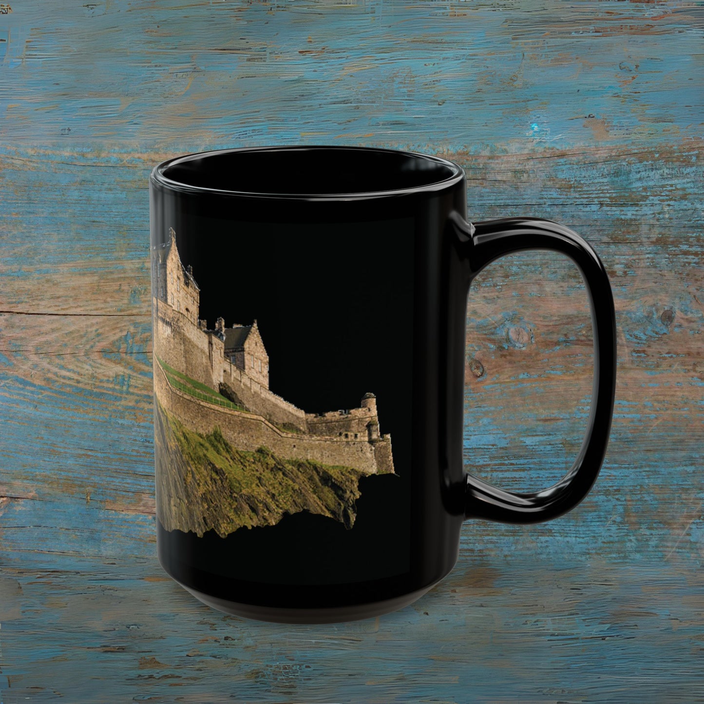 Edinburgh Castle on the Rock Photo Mug, Black