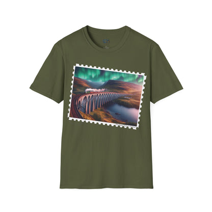 Postcard Glenfinnan Viaduct Art Softstyle T-Shirt, Unisex Tee, Scotland Shirt, Various Colours