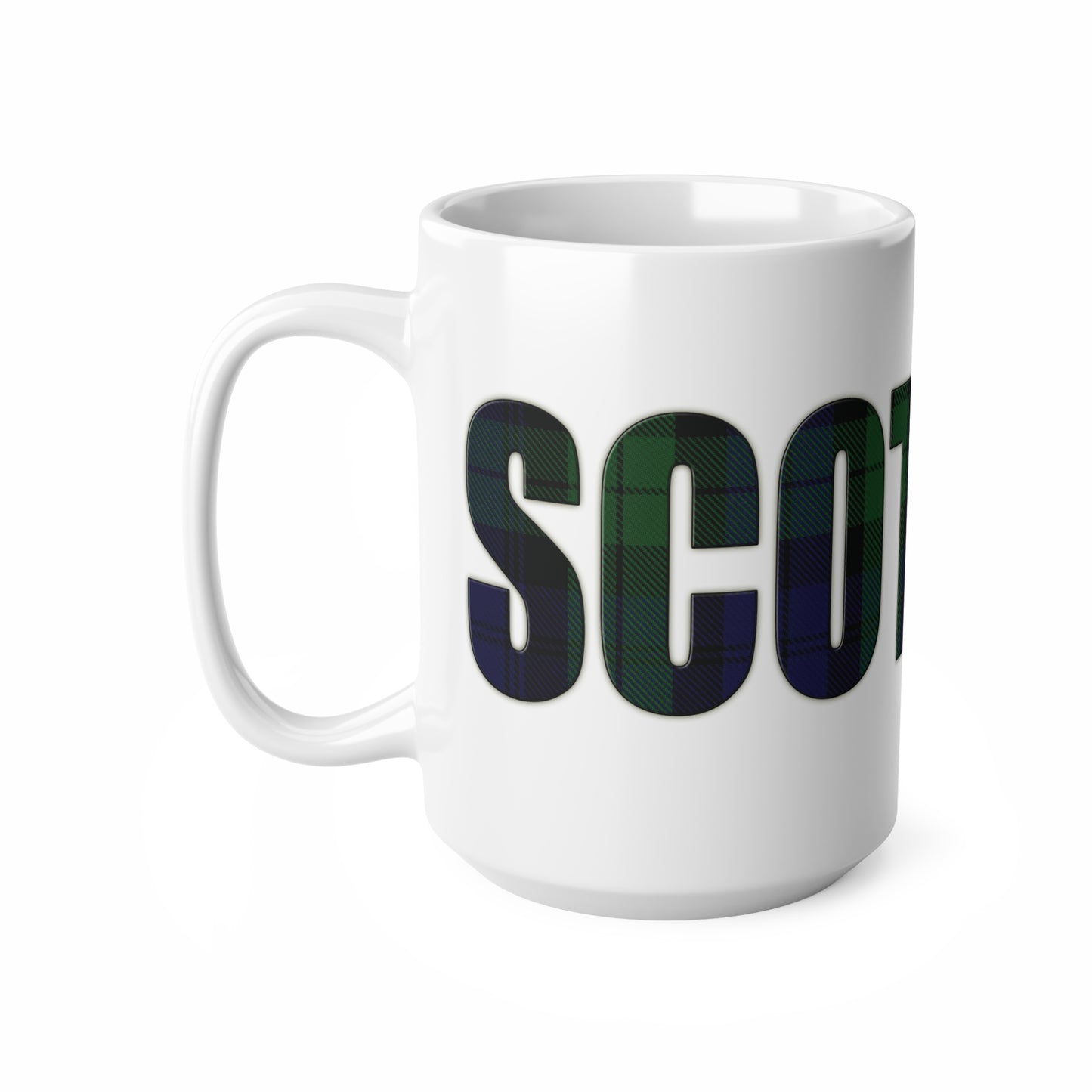 Scotland Tartan Mug - Black Watch, Coffee Cup, Tea Cup, Scotland, White