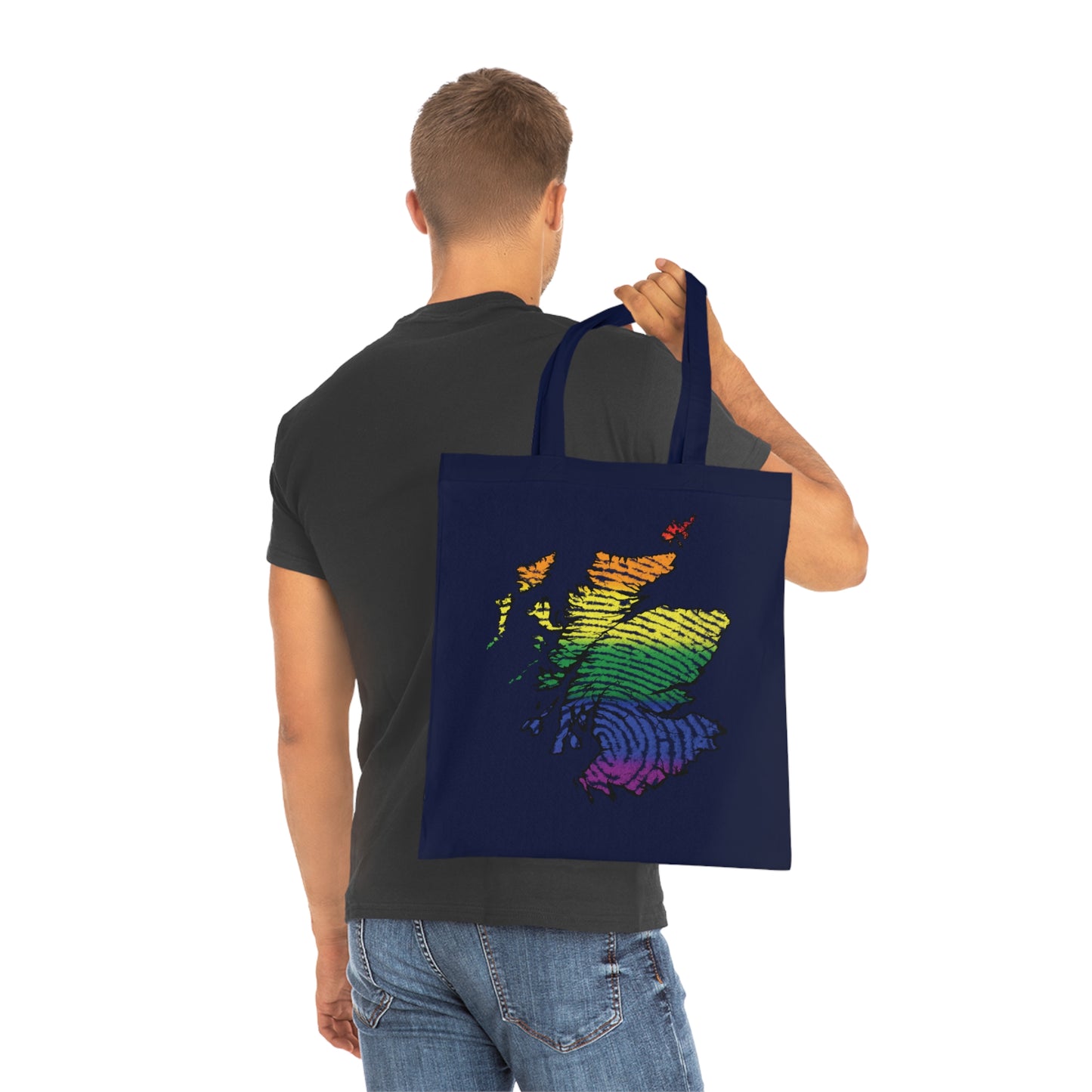 Scotland Pride Fingerprint Map Cotton Tote Bag