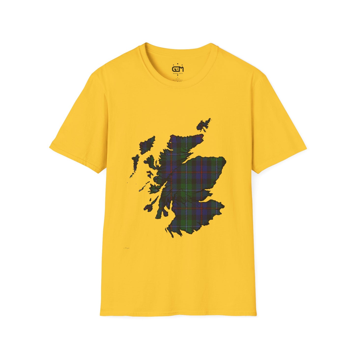 Scotland Tartan Map Softstyle Unisex T-Shirt - Argyle Tartan Tee