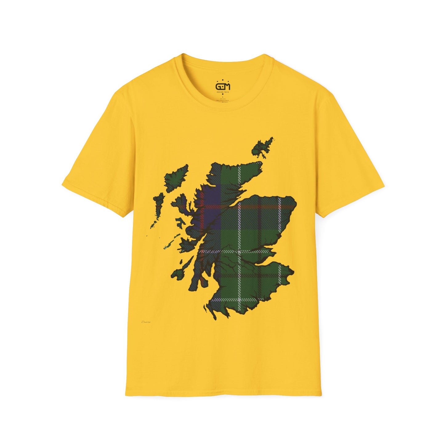 Scotland Tartan Map Softstyle Unisex T-Shirt, Duncan Tartan, Various Colours