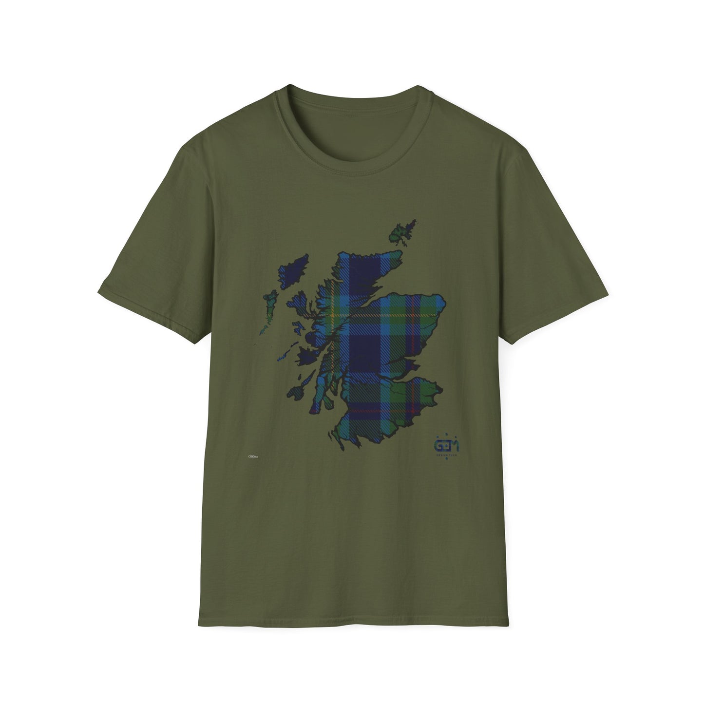 Tartan Ecosse Carte Softstyle T-Shirt Unisexe - Miller Tartan Tee 