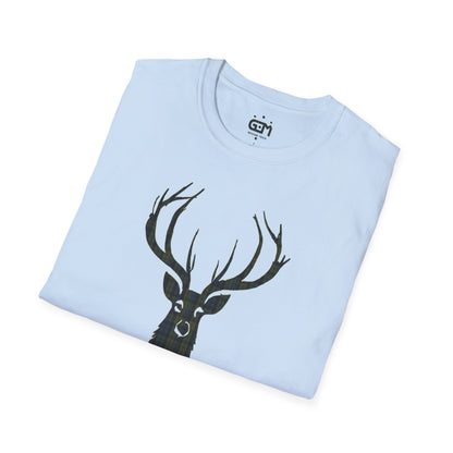 Tartan Stag Softstyle T-Shirt - Campbell Tartan, Unisex Tee, Scottish Scenery, Various Colours