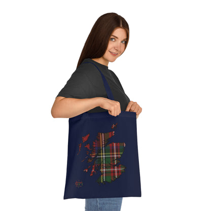 Reversible Scotland Tartan Map Cotton Tote Bag - Stewart Royal Tartan