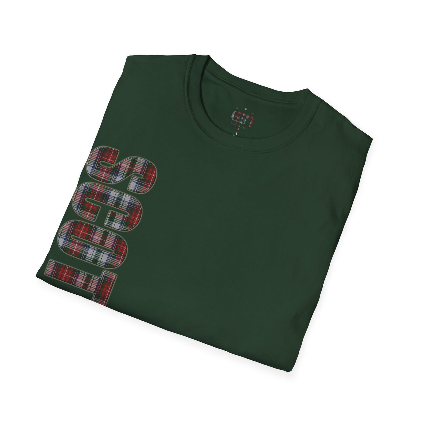 Scotland Lettering Stewart Tartan Softstyle T-Shirt, Unisex Tee, Various Colours