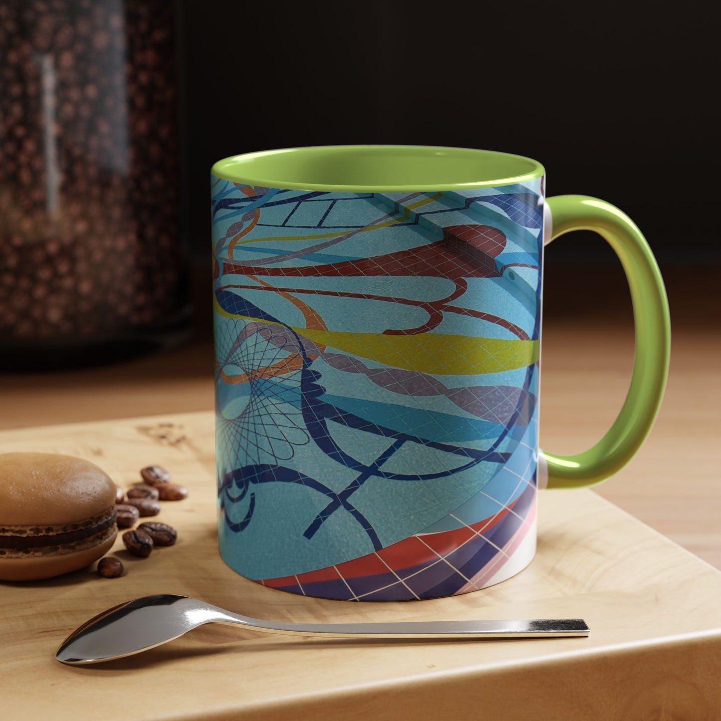 Tasses décoratives Écosse en gros plan - Scènes variées (vert clair)