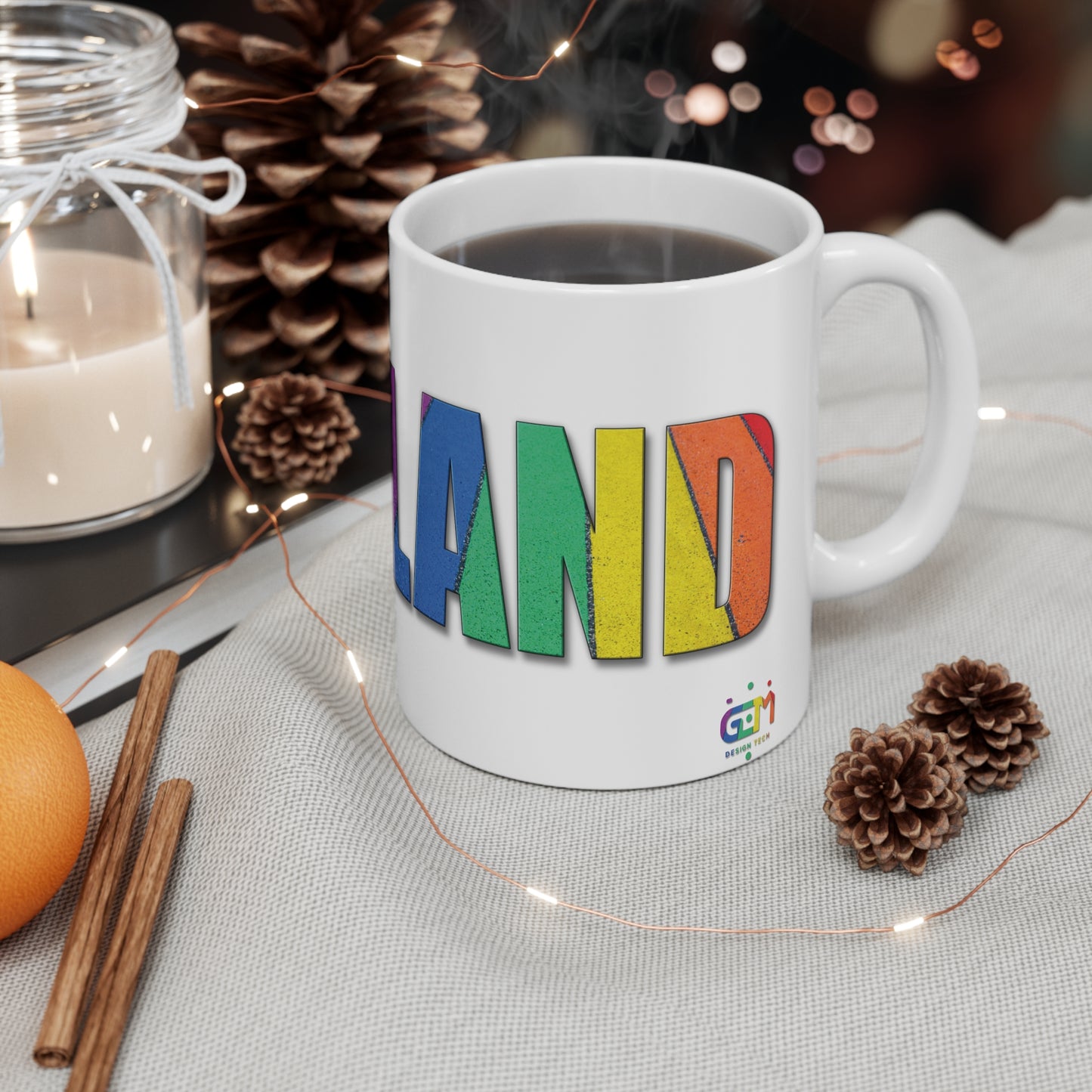 Scotland Lettering Pride Road Mug, White