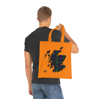 Reversible Scotland Tartan Map Cotton Tote Bag - Argyle Tartan