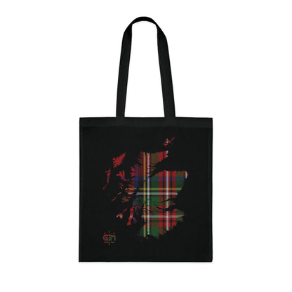 Reversible Scotland Tartan Map Cotton Tote Bag - Stewart Royal Tartan