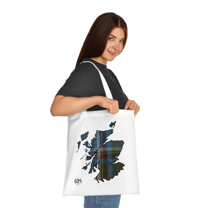 Reversible Scotland Tartan Map Cotton Tote Bag - Anderson Old Tartan