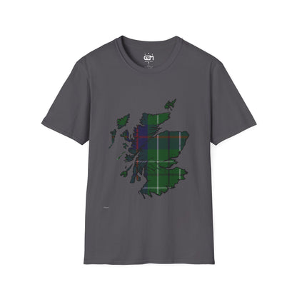 Scotland Tartan Map Softstyle Unisex T-Shirt - Duncan Tartan Tee