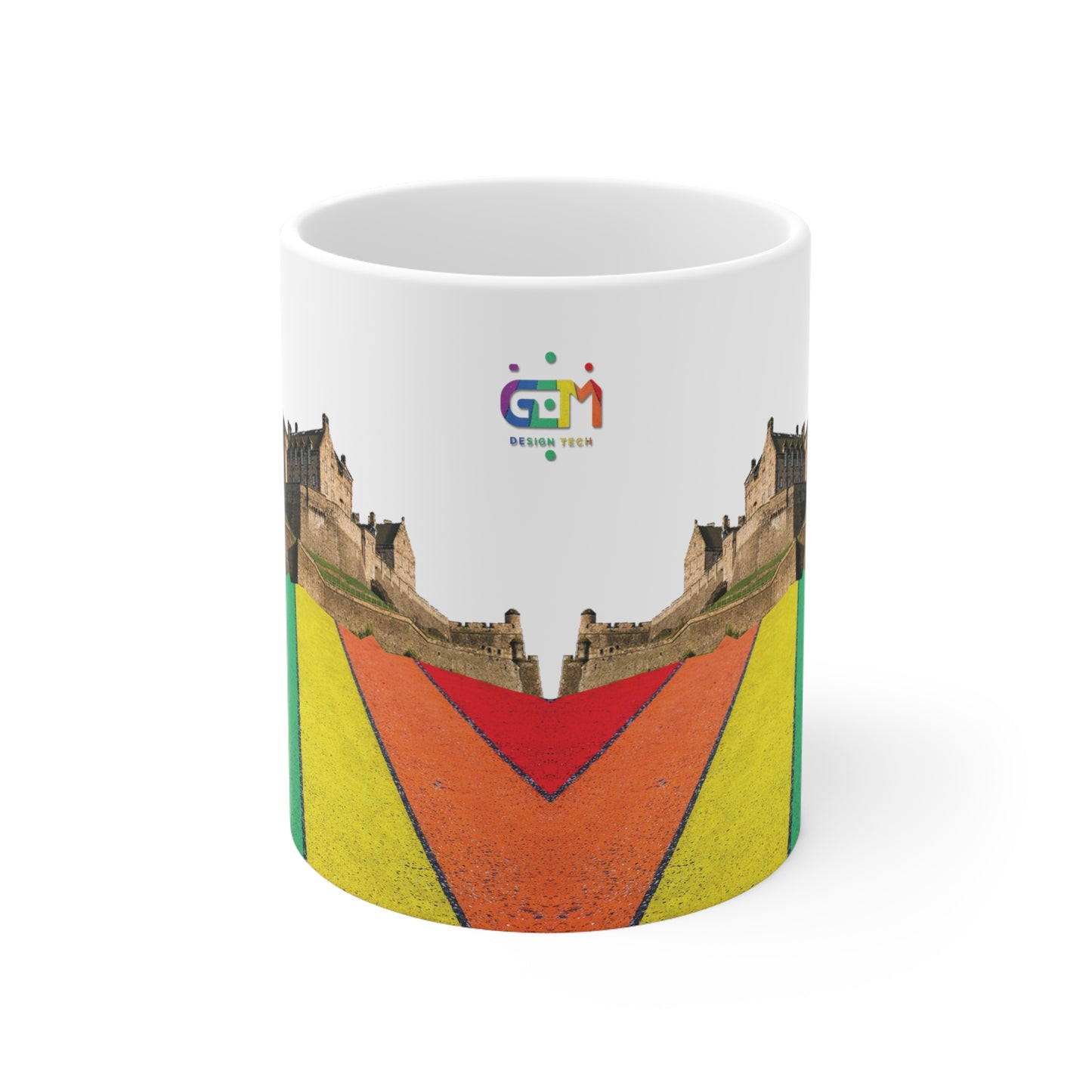 Pride Road Rock Edinburgh Castle Photo Mug, White