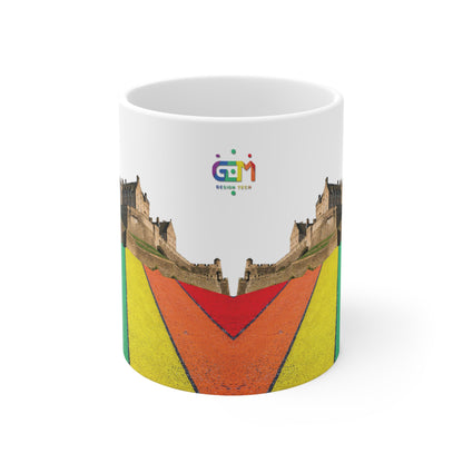 Pride Road Rock Edinburgh Castle Photo Mug, White