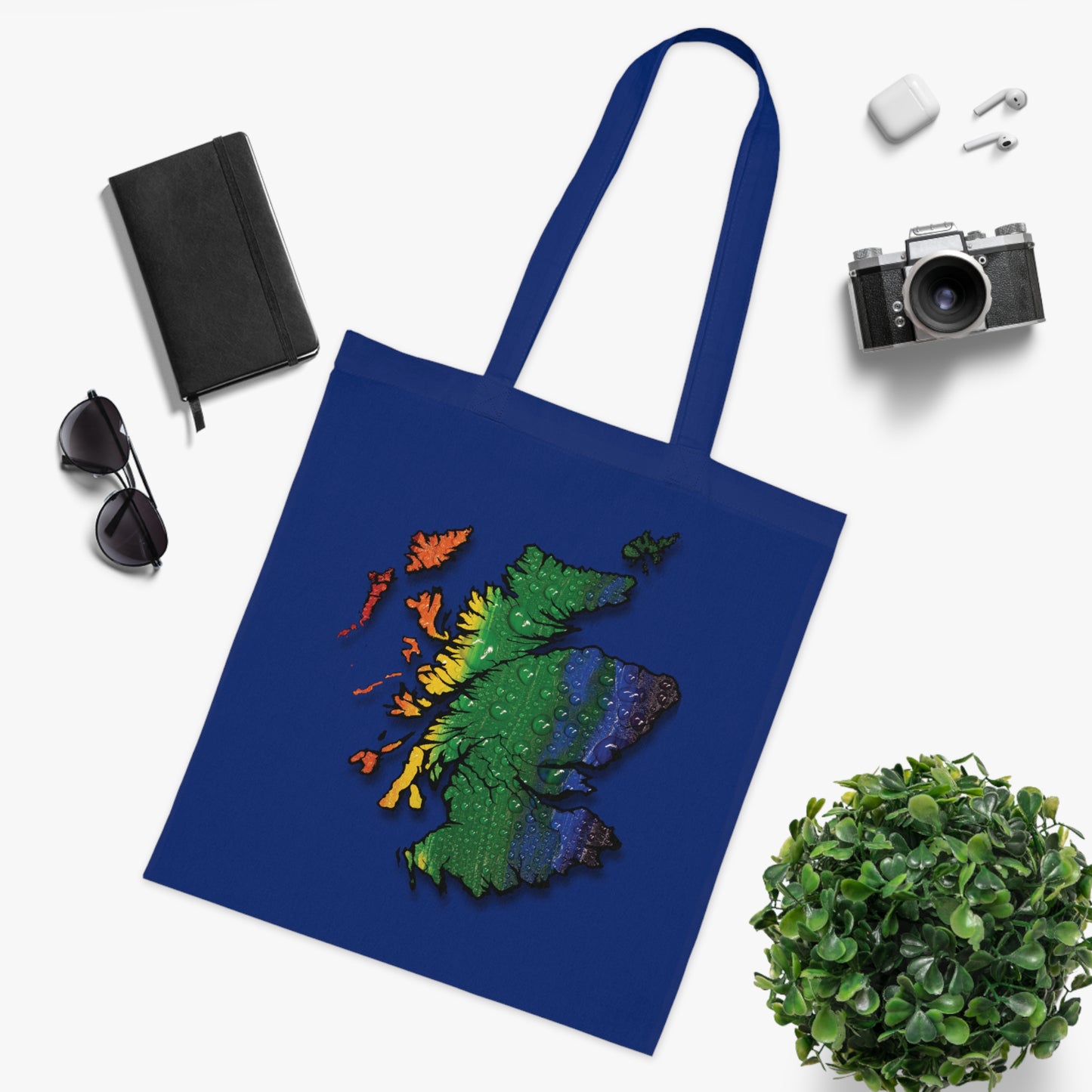 Scotland Pride Rain Map Cotton Tote Bag