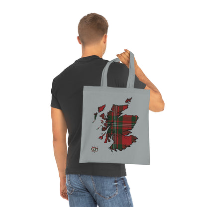 Reversible Scotland Tartan Map Cotton Tote Bag - MacGregor Tartan