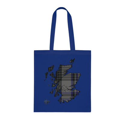 Reversible Scotland Tartan Map Cotton Tote Bag - Hood Tartan