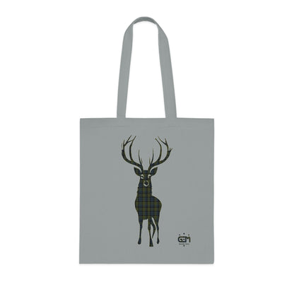 Reversible Scotland Tartan Stag Cotton Tote Bag - Campbell Tartan