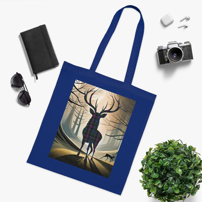 Reversible Scotland Tartan Stag Cotton Tote Bag - Rankin Tartan