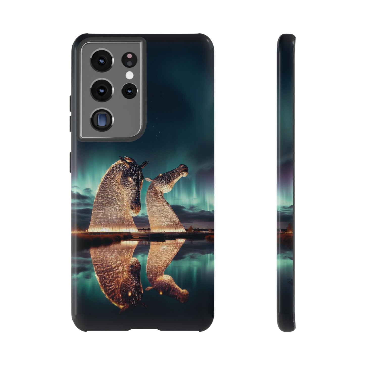 Kelpies Northern Lights Art Variant Phone Case, Scotland, Samsung