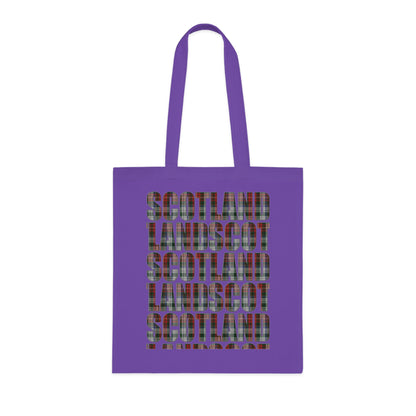 Reversible Scotland Tartan Map Cotton Tote Bag - Stewart Tartan