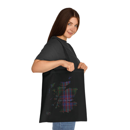 Reversible Scotland Tartan Map Cotton Tote Bag - Rankin Tartan