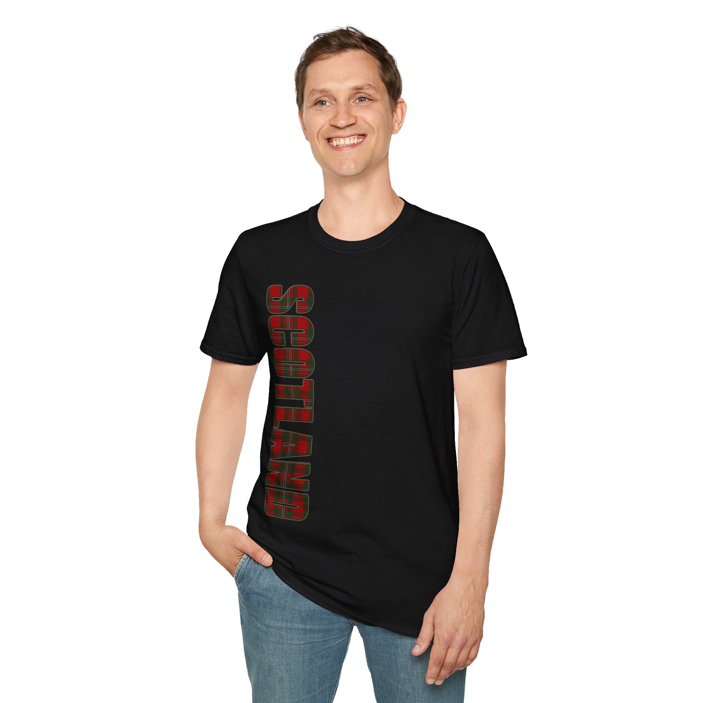 Scotland Lettering Tartan Softstyle Unisex T-Shirt, MacGregor Tartan Tee