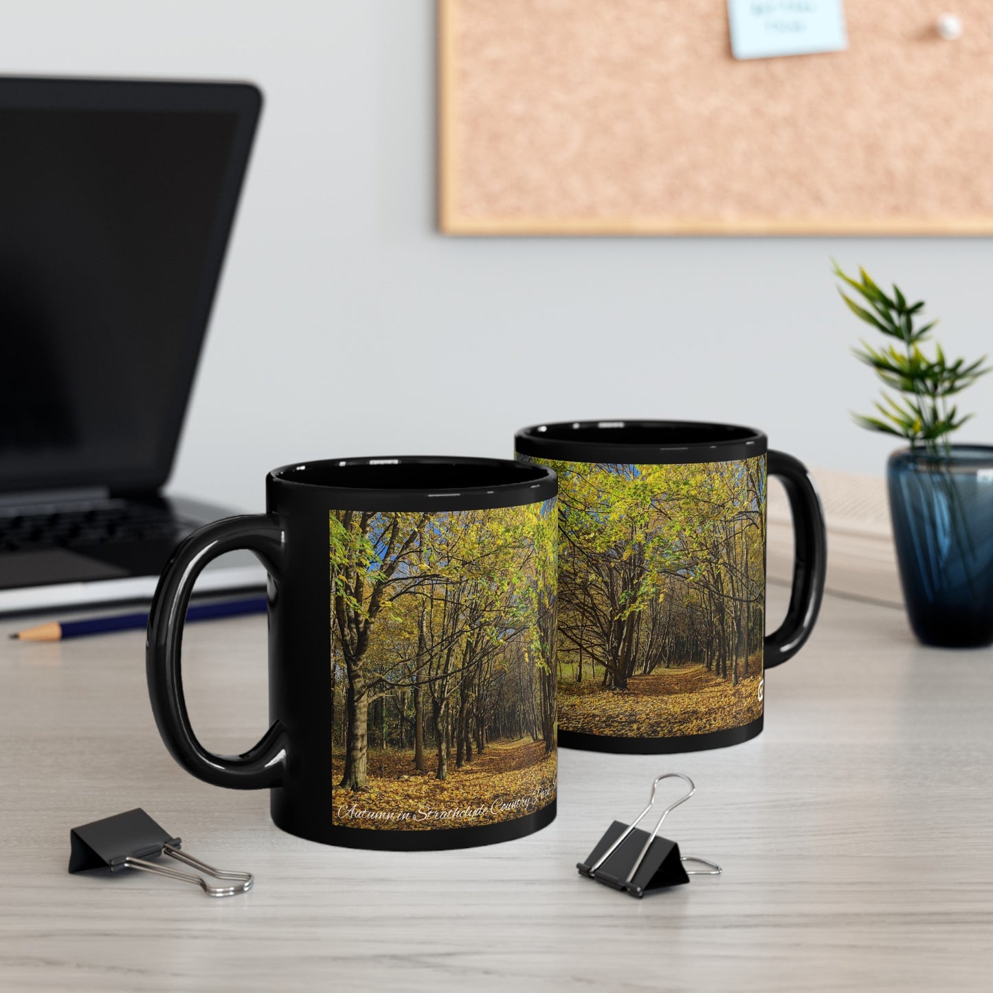 Autumn in Scotland Photo Mug, Coffee Cup, Tea Cup, Scottish Art, Scottish Parks, Scottish Nature, Strathclyde Country Park, Black