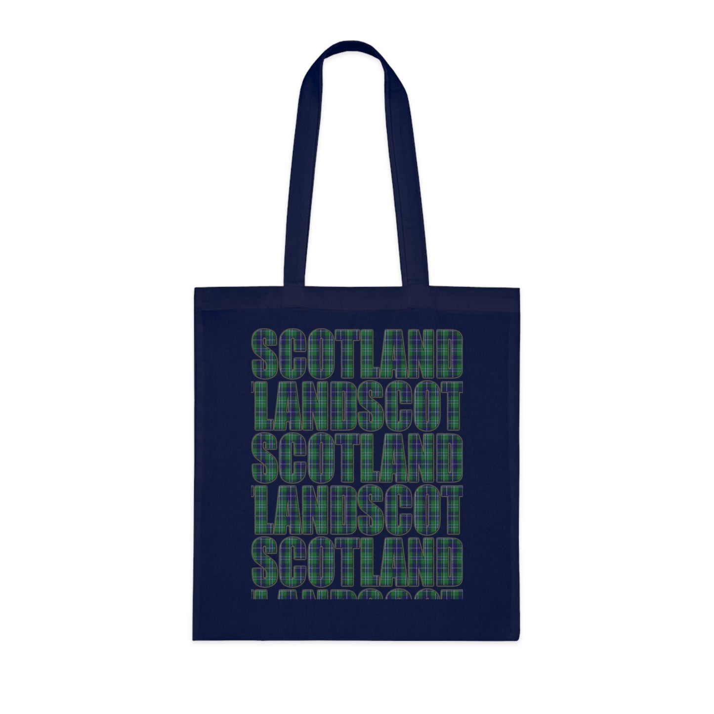 Reversible Scotland Tartan Map Cotton Tote Bag - Douglas Tartan