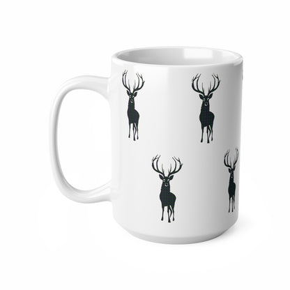 Tartan Stag Mug - Argyle Tartan, Coffee Cup, Tea Cup, Scotland, White