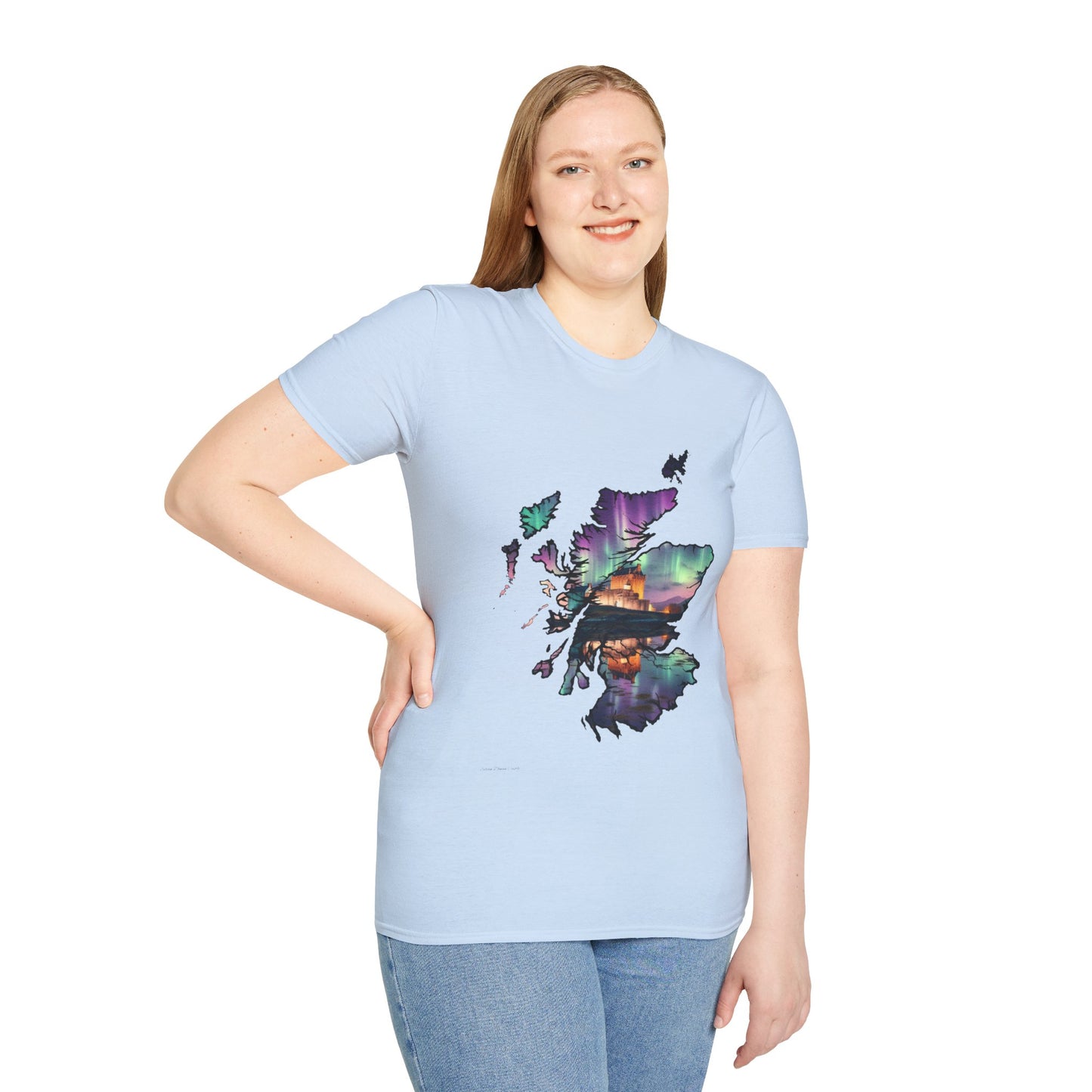 Eilean Donan Castle Scotland Map Softstyle Unisex T-Shirt, Scotland Shirt, Scottish Landmark Tee