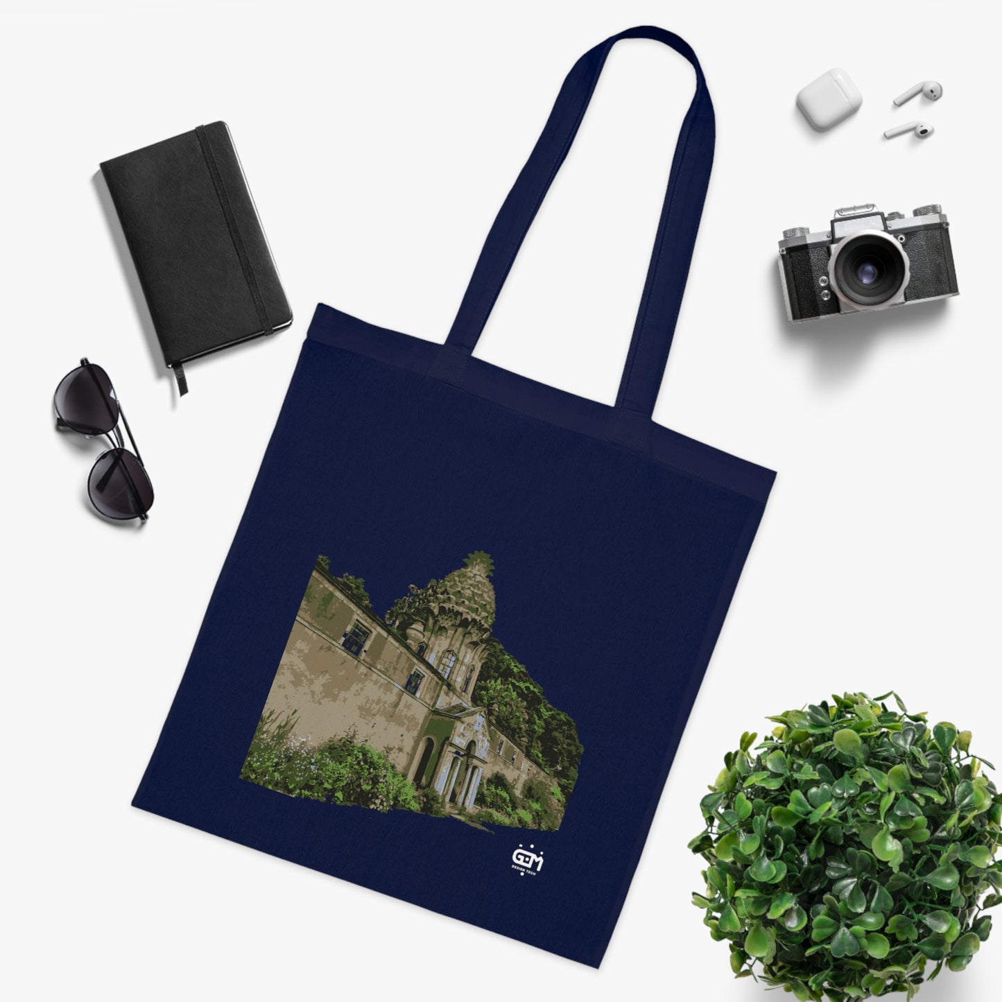 Dunmore Pineapple Art Cotton Tote Bag, Scotland