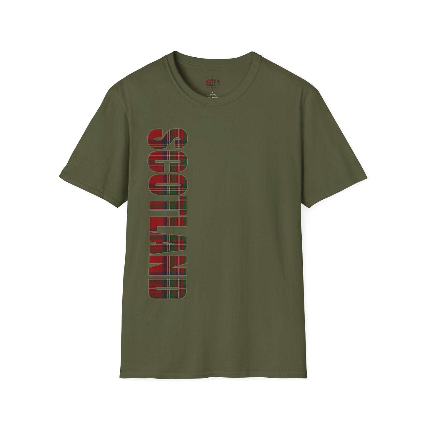 Scotland Lettering Tartan Softstyle Unisex T-Shirt, Stewart Royal Tartan Tee