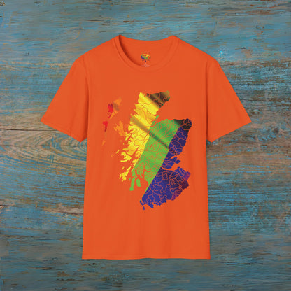 Pride Flag Clan Regions Scotland Map Unisex T-Shirt, Various Colours