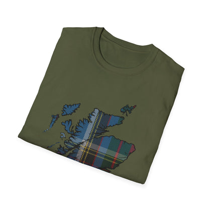 Tartan Scotland Map Softstyle Unisex T-Shirt - Anderson Old Tartan Tee