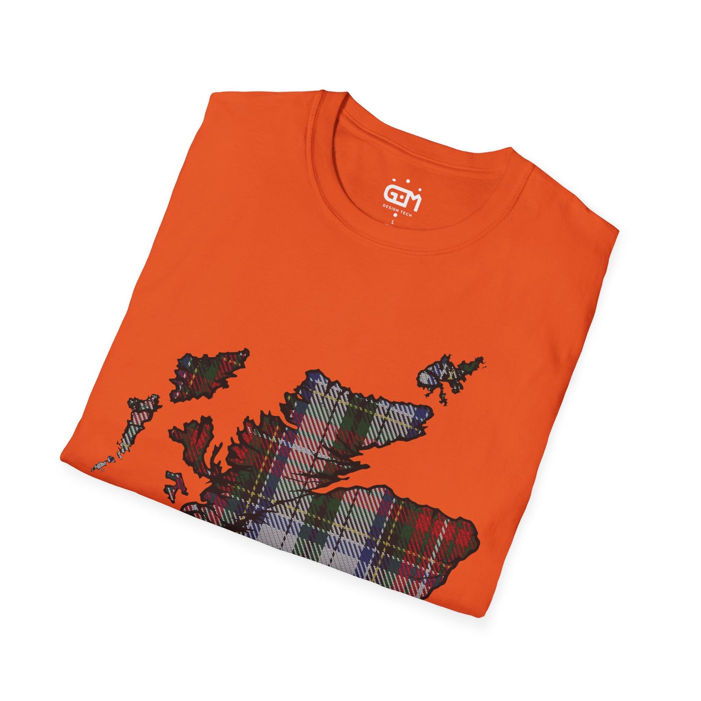 Scotland Tartan Map Softstyle Unisex T-Shirt, Stewart Tartan, Various Colours