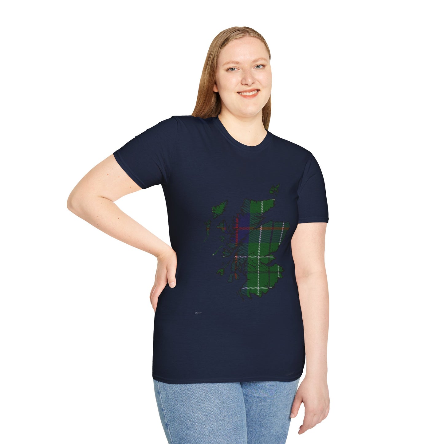 Scotland Tartan Map Softstyle Unisex T-Shirt - Duncan Tartan Tee